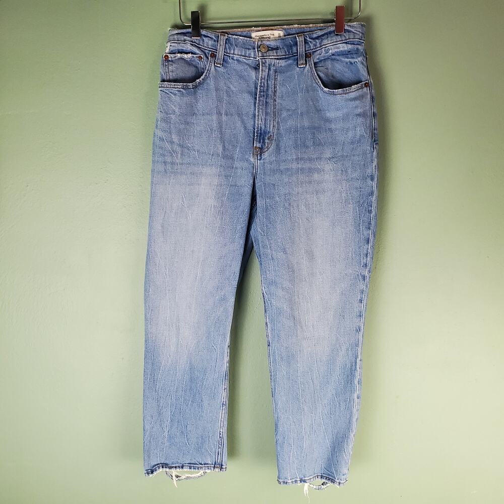Abercrombie & Fitch Womens Light Ankle Straight Ultra High Rise Jeans Size 30